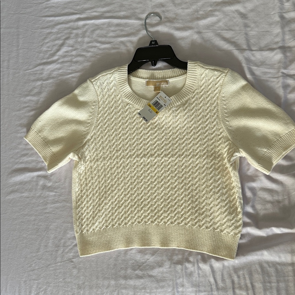 MICHAEL Michael Kors Cream Cable Knit Sweater - Picture 1 of 7